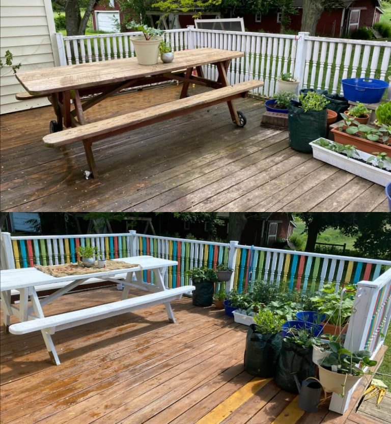 DIY Deck Upgrade How to Paint Spindles Different Colors Mama and More