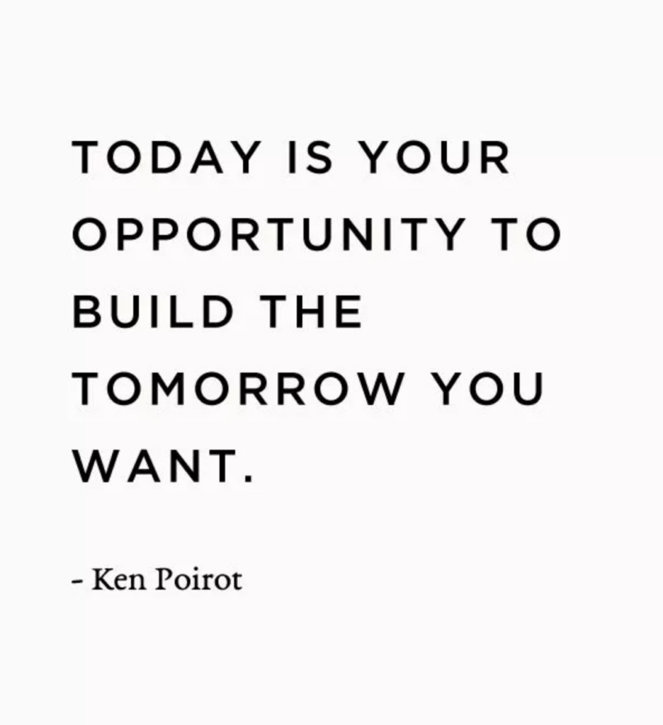 Today is your opportunity to build