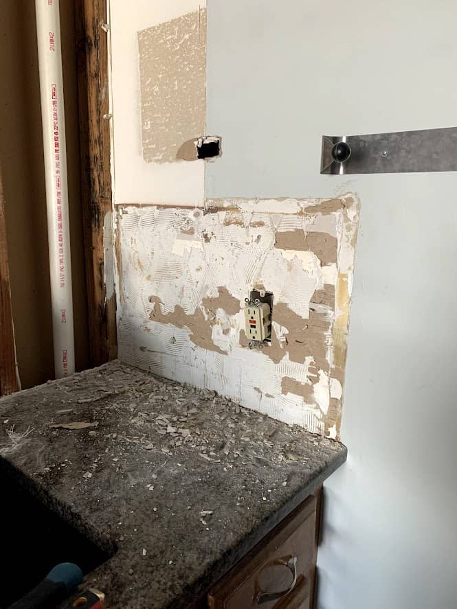 Tile removal drywall damage