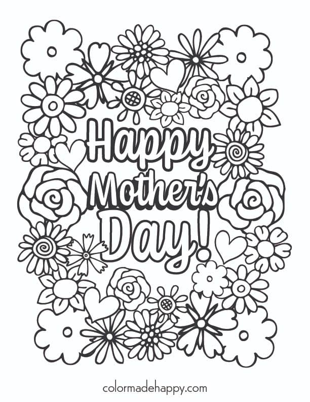 37 Mother???s Day Coloring Pages for Kids & Adults | Mama and More