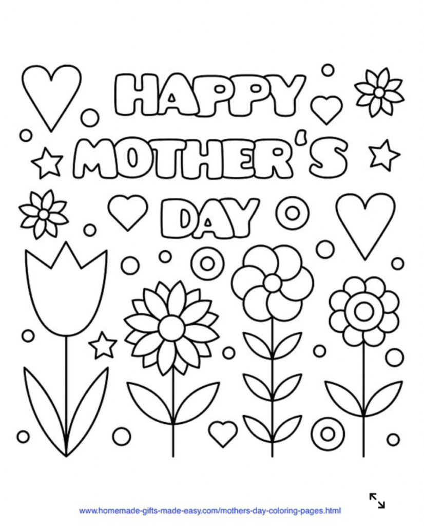 Happy mothers day coloring