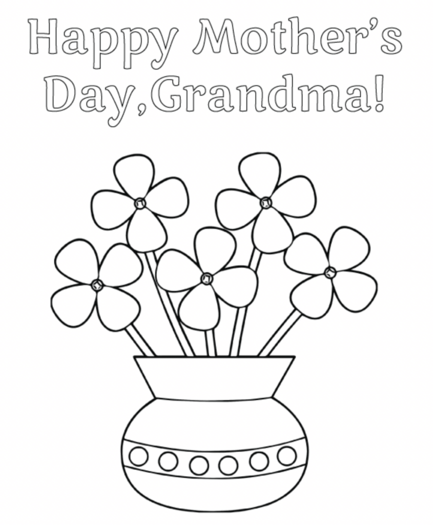 Happy mothers day grandma coloring page
